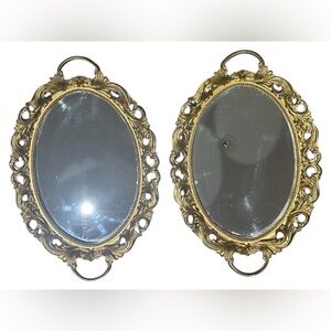 Elegant Gold Oval serving trays 16”x10”